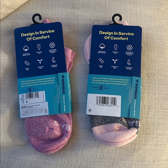 Bombas Pink & Heather Gray Women's Ankle Socks Duo - Picture 2 of 2